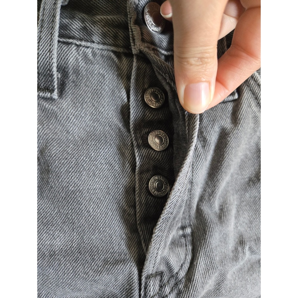 Levis 501 Original Distressed Gray Denim Cutoff Shorts Women Size W25 Button Fly - Picture 2 of 11